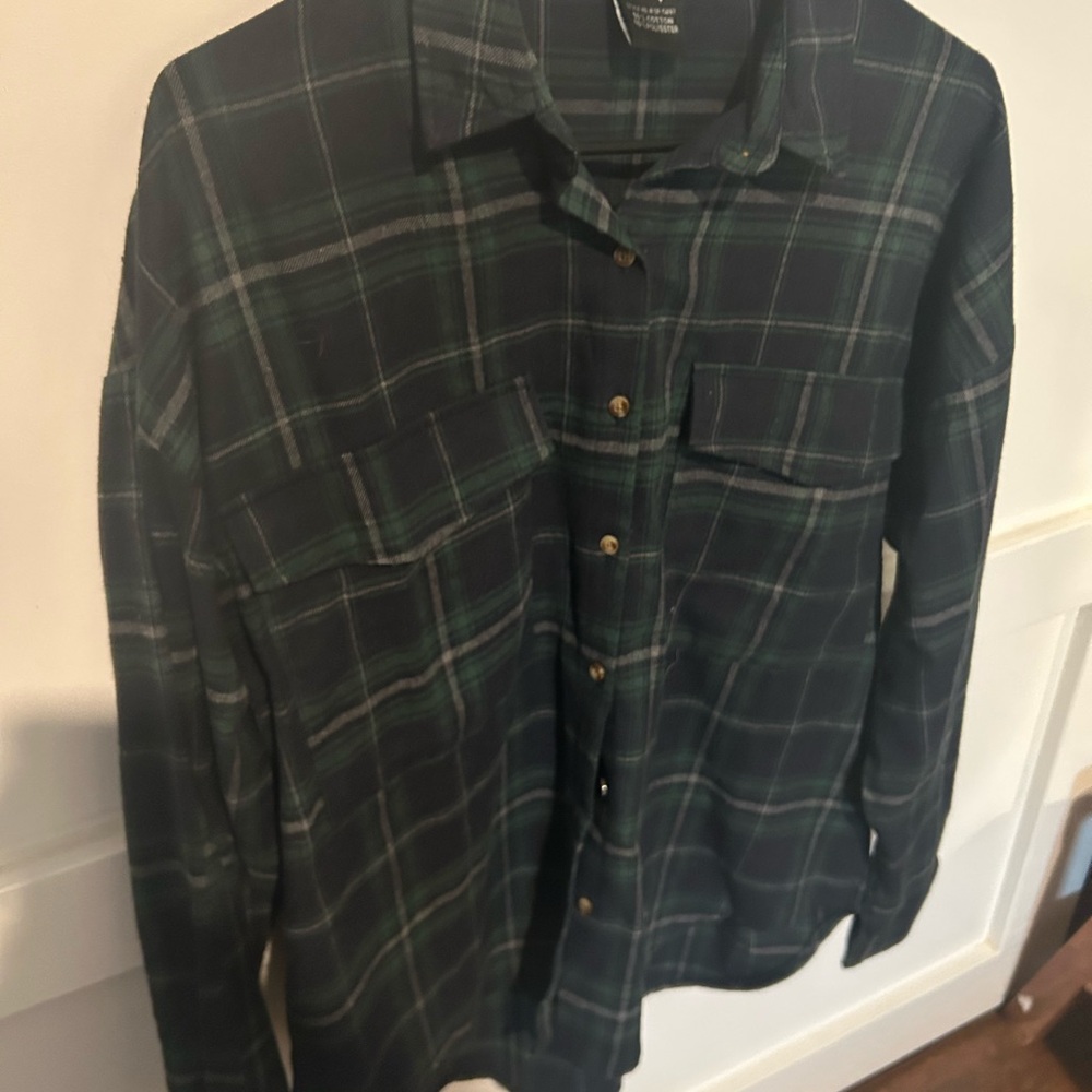 Plaid Button Down Shirt - Green